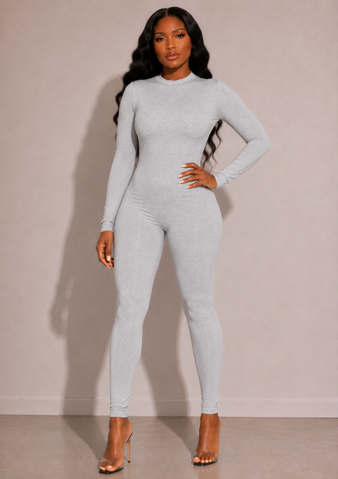 Round Neck Long Sleeve Jumpsuit
