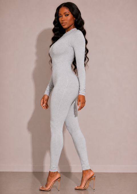 Round Neck Long Sleeve Jumpsuit