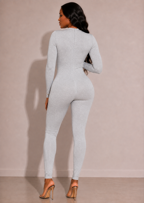 Round Neck Long Sleeve Jumpsuit