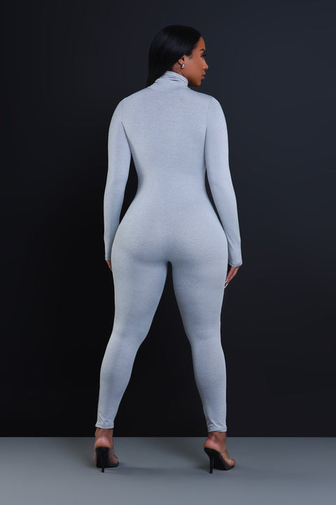 Solid Mockneck Jumpsuit