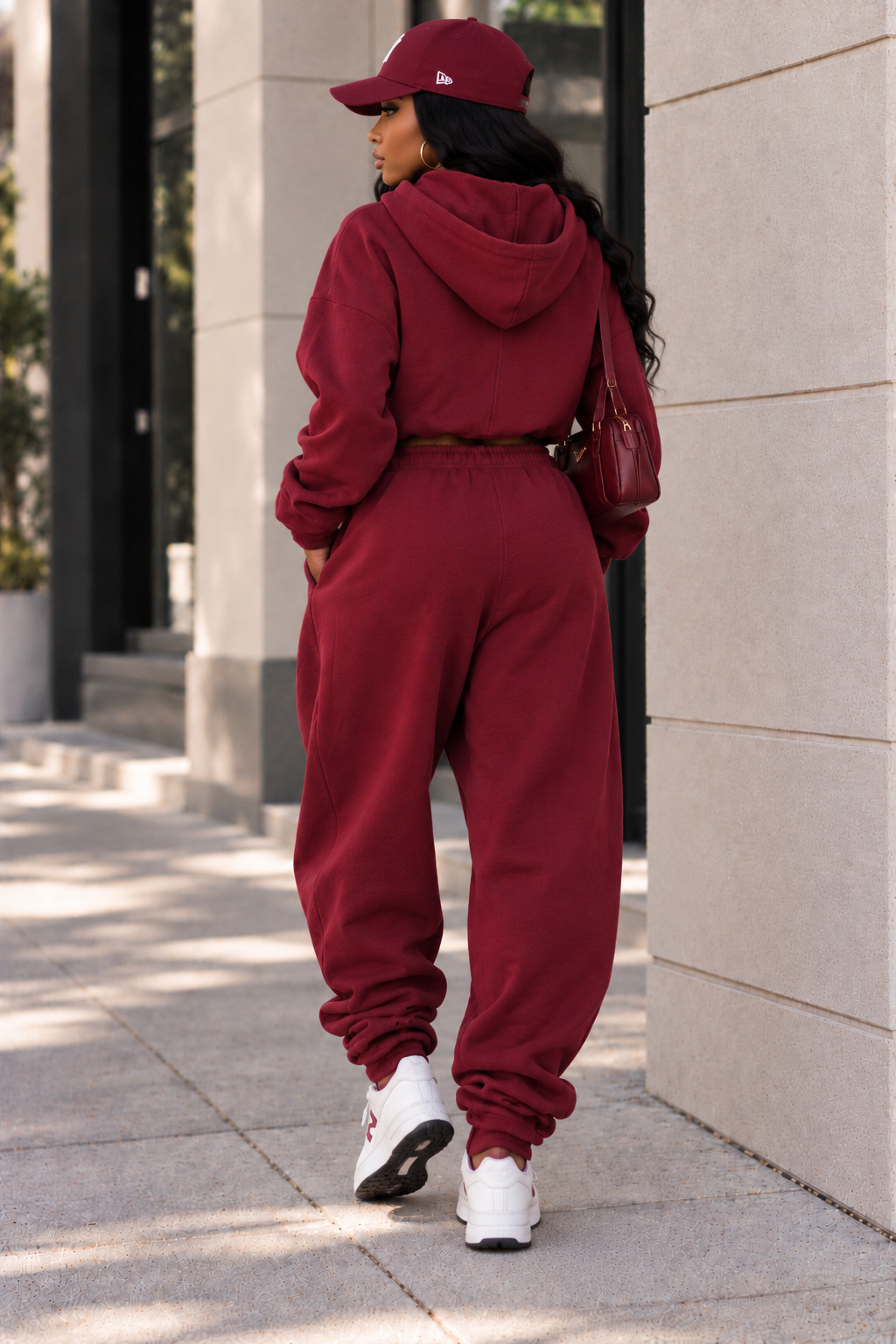 Fleece Hoodie & Folded Detail Pants Set