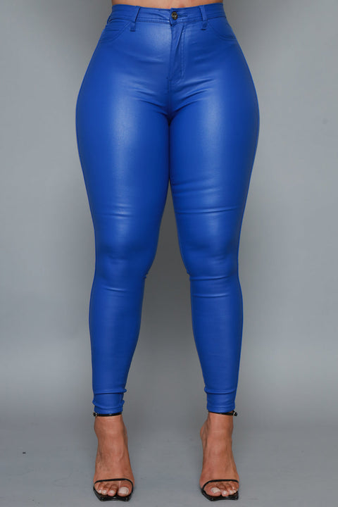Stretch Coated Skinny Pants