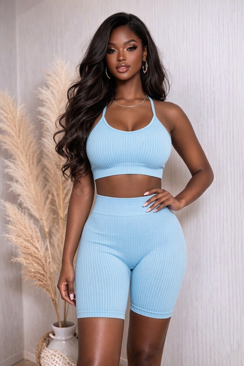 Washed Bra Top & Shorts Set