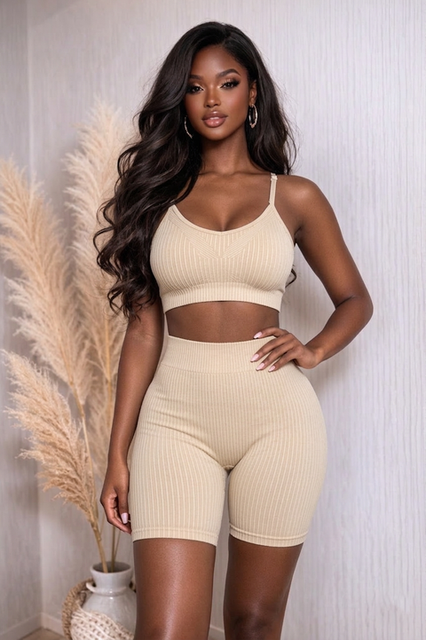 Washed Bra Top & Shorts Set