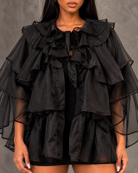 Layered Ruffle Sheer Blouse