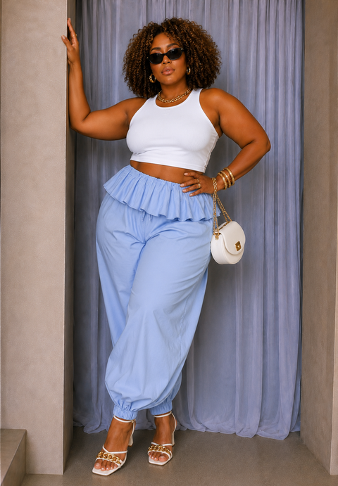 Folded Layer Balloon Jogger Pants (Plus)