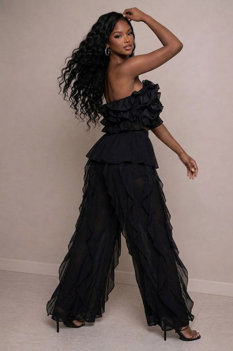 All Ruffle Tube Top & Pants Set