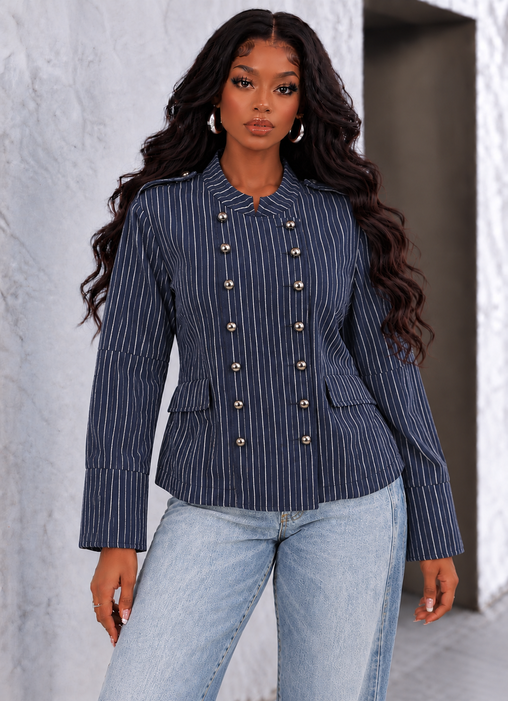 Napoleon Button Striped Jacket