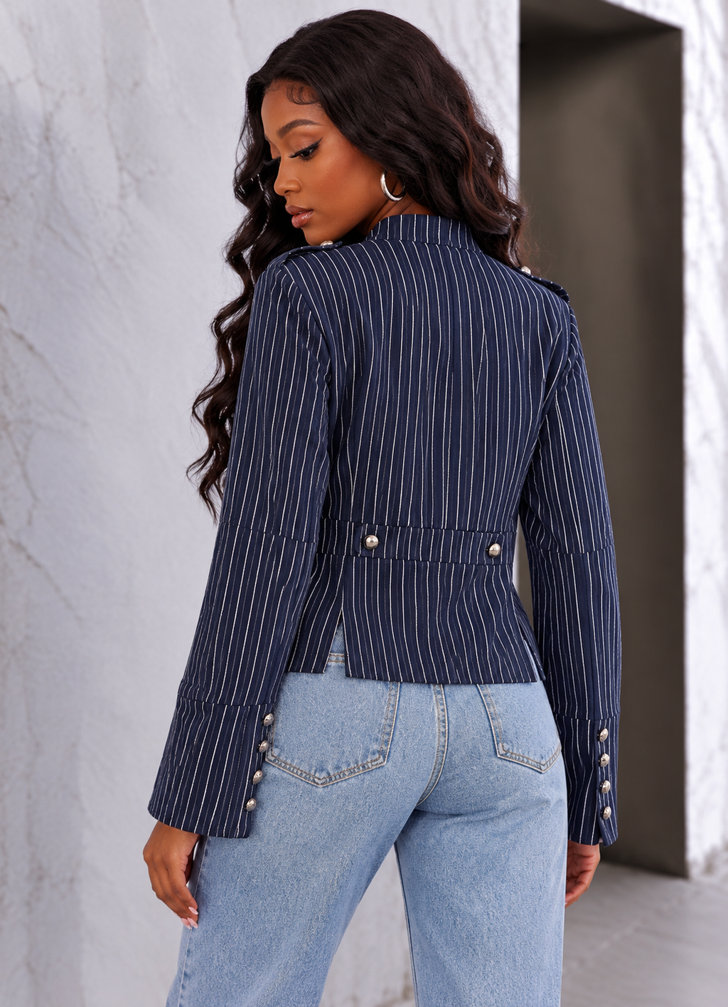 Napoleon Button Striped Jacket