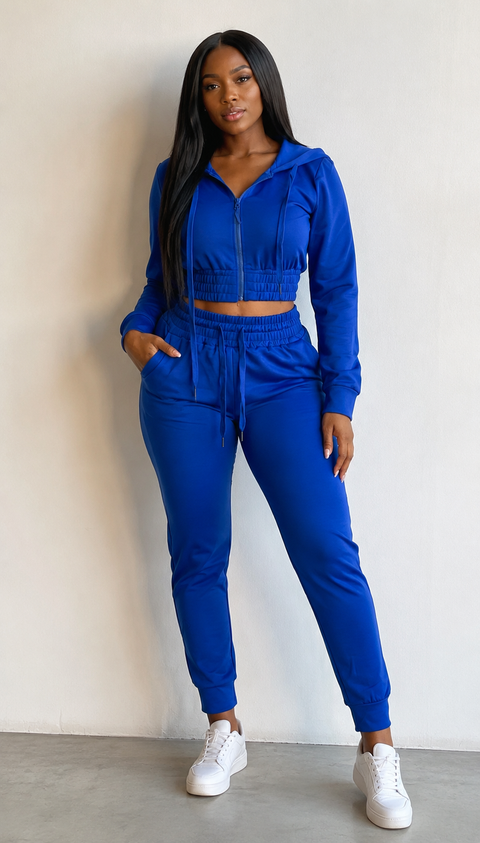 F.Terry Zip Down Jacket & Pants Set