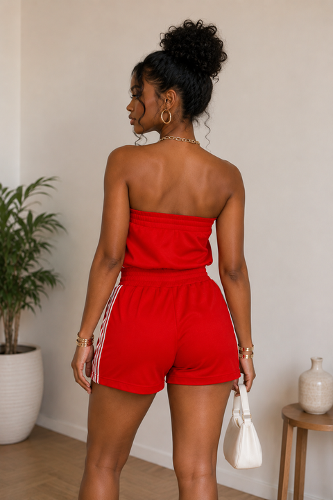 Side Striped Tube Romper