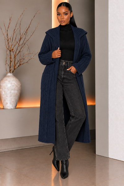 Cable Knit Long Cardigan