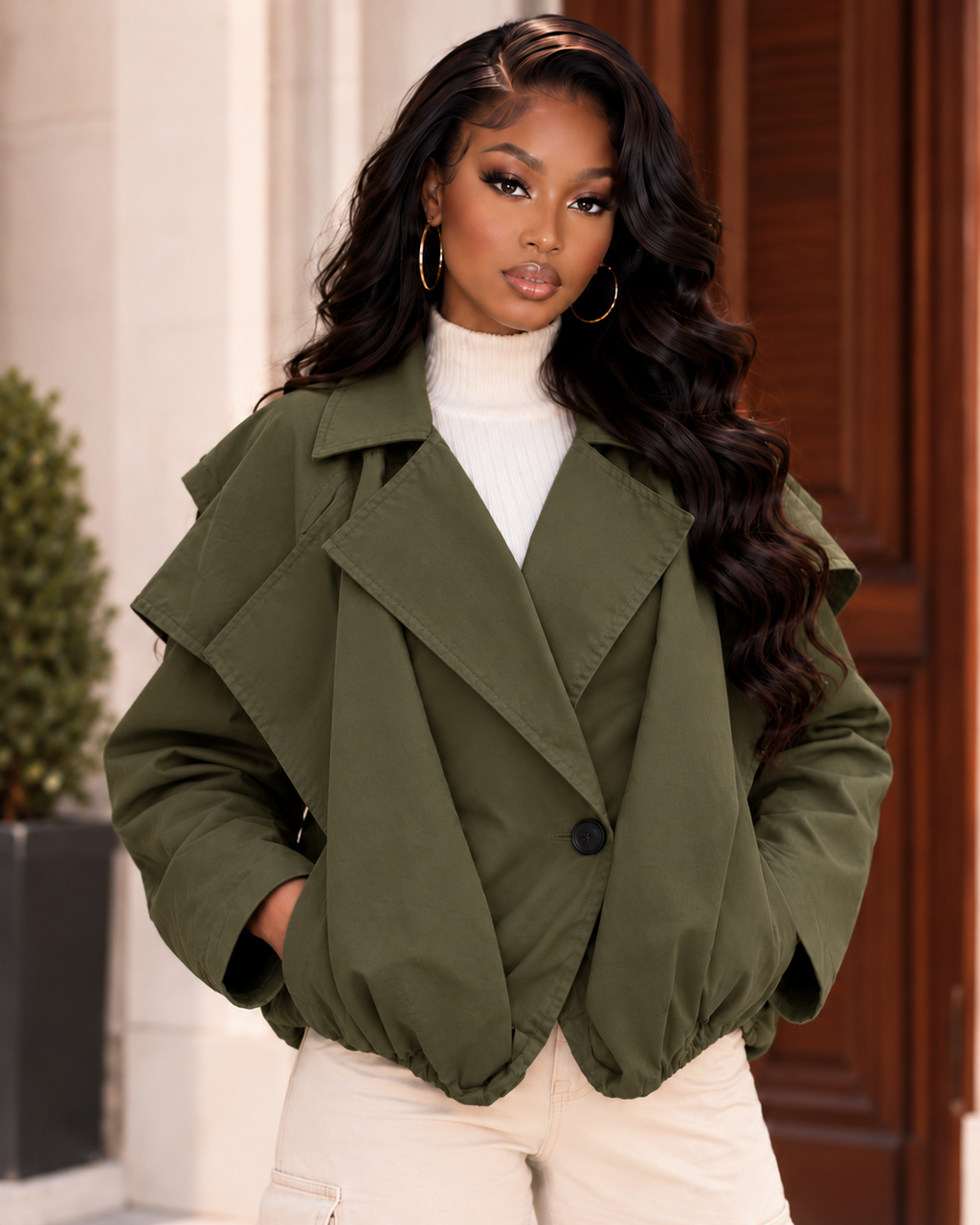 Layer Detail Trench Jacket