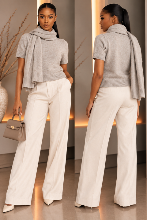 Knit Top With Scarf