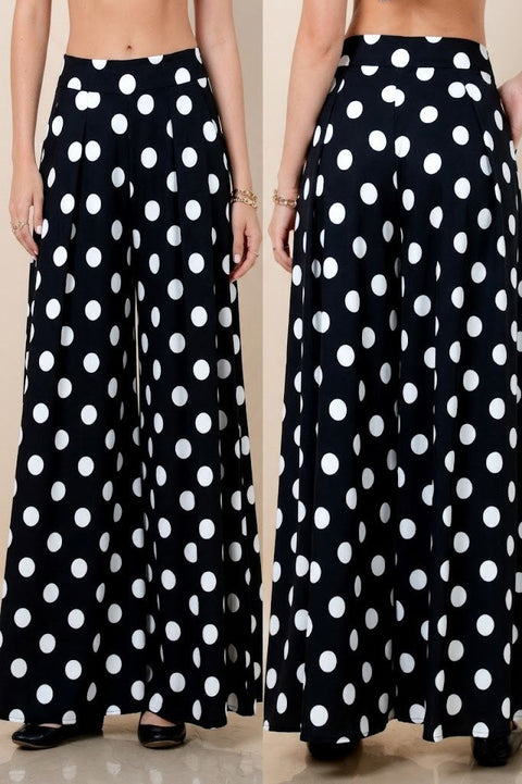Polka Dot Wide Leg Pants
