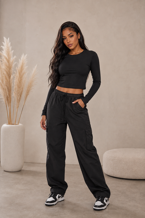 Fine Ribbed Crewneck Top