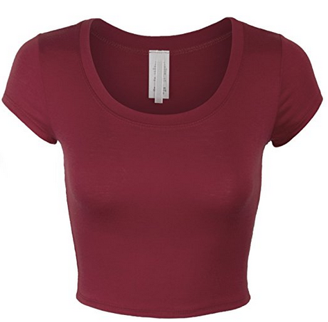 S/S Solid Crop Top