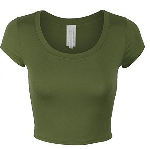 S/S Solid Crop Top