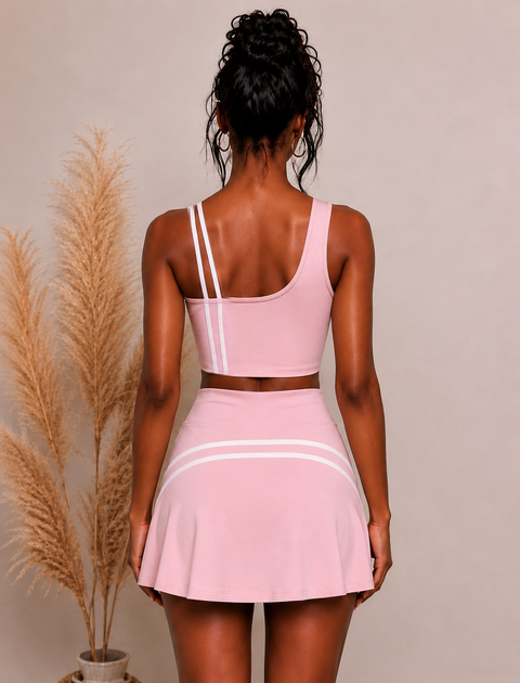 Asymmetric Strap Top & Skort Set