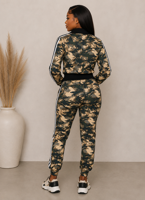 Camo Track LS Jacket & Pants Set