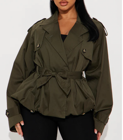 Bell Sleeve Trench Coat Jacket