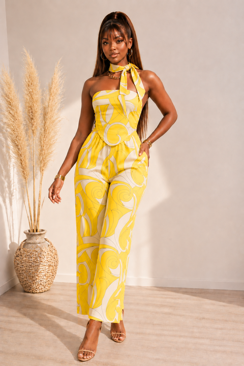 Tube Top & Pants Set With Headband
