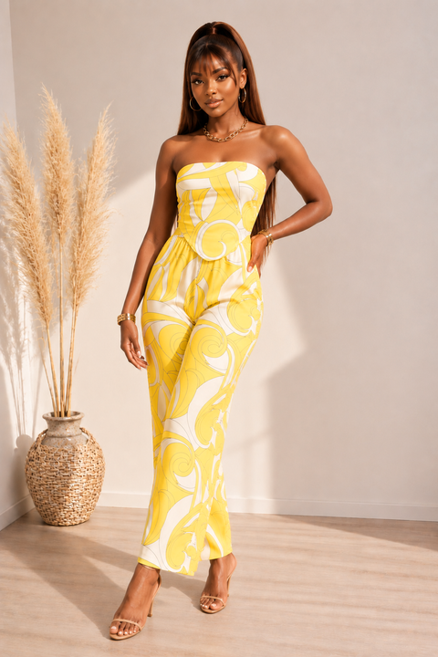 Tube Top & Pants Set With Headband