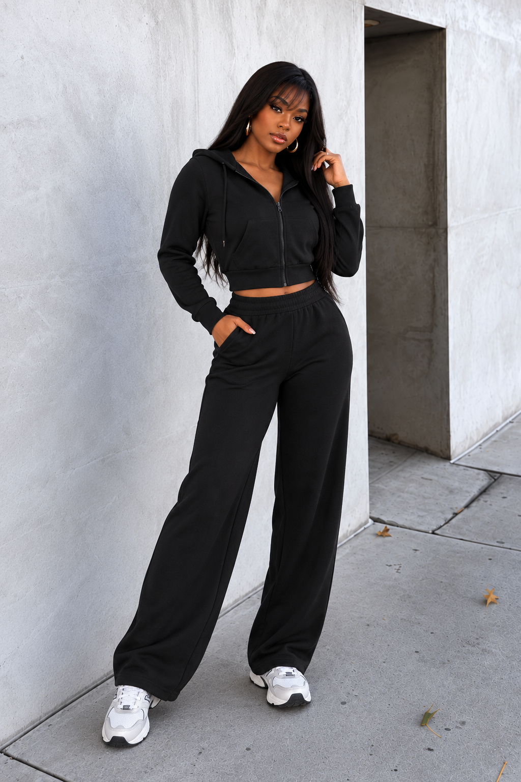 Kangaroo Pocket Hoodie Jacket & Pants Set