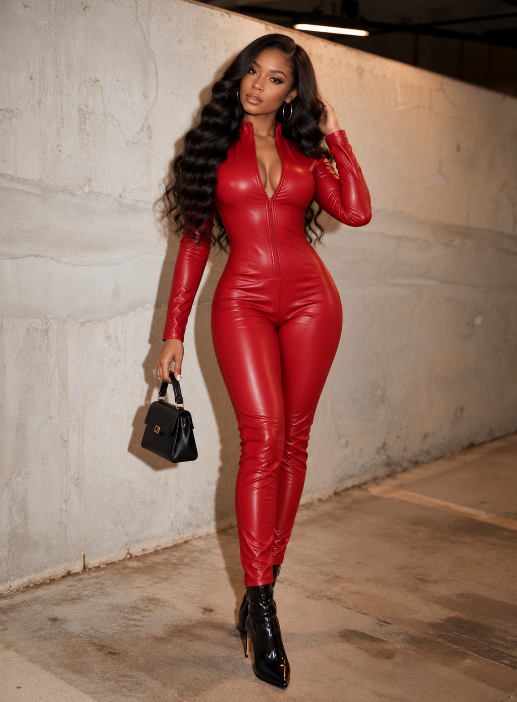 Front Zip Up Catsuit