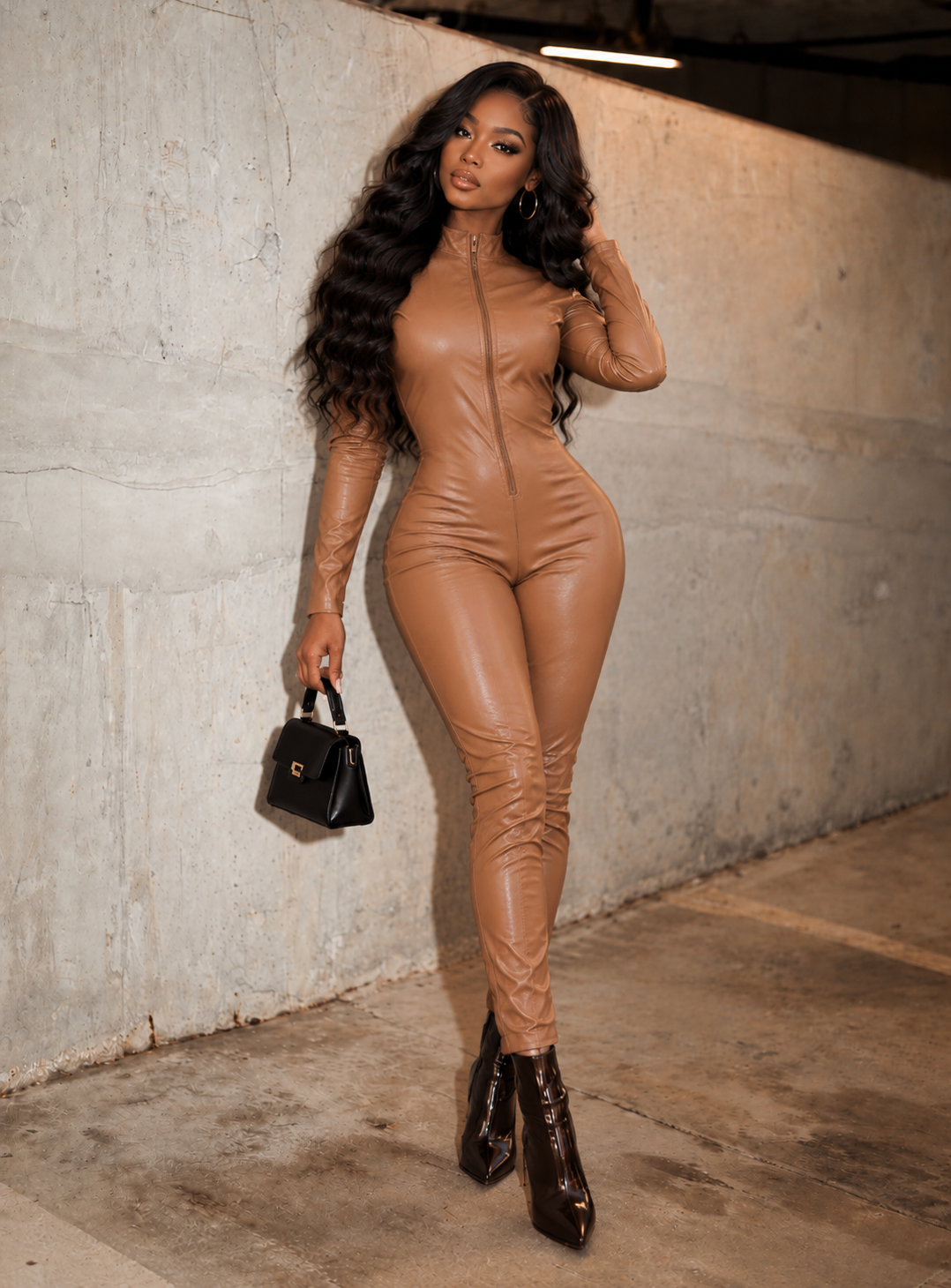 Front Zip Up Catsuit